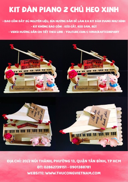 Kit đàn Piano 2 chú heo xinh